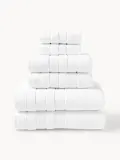 Westwing Collection Комплект махровых полотенец Luxe, 3 предм. (гостевое полотенце, полотенце для рук, банное полотенце), Белый — фото 2