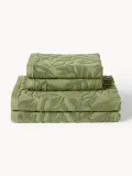 Westwing Collection Комплект махровых полотенец Leaf с рельефной фактурой — фото 2