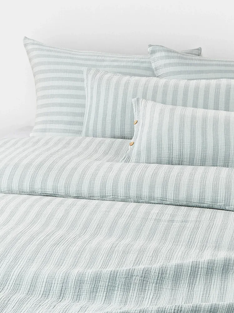 Westwing Collection Пододеяльник Saige из муслина, Ш 140 × Д 200 см, Светлый синий