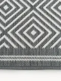 Westwing Collection Ковер-дорожка Reddy двусторонний с крупным узором в ромбы для улицы и дома, 80 х 200 см, тёмно-серый с молочно-белым — фото 2