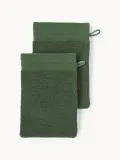 Westwing Collection Полотенце-рукавица банное Premium, 2 шт, Тёмный зелёный — фото 2
