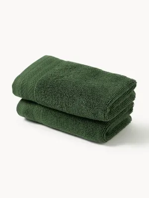 Westwing Collection Полотенце Premium, гостевое полотенце XS, Ш 30 × Д 50 см, 2 шт., Тёмный зелёный