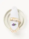 Westwing Collection Салфетка сервировочная Melony из хлопка с вышивкой и оборкой, 45х45 см, жёлтая — фото 2