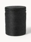 Westwing Collection Комплект корзин для белья с крышками Lurdes, 2 штуки, комплект разных размеров, Чёрный — фото 6