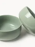Westwing Collection Набор мисок Nessa из твёрдого фарфора, 4 предмета, Ø 14 × В 6 см, Шалфейный зелёный — фото 3