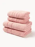 Westwing Collection Комплект махровых полотенец Luxe, 3 предм. (гостевое полотенце, полотенце для рук, банное полотенце), Персиковый — фото 6