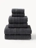 Westwing Collection Комплект махровых полотенец Luxe, 4 предм. (полотенце для рук, банное полотенце), Антрацитовый — фото 2