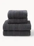 Westwing Collection Комплект махровых полотенец Luxe, 4 предм. (полотенце для рук, банное полотенце), Антрацитовый — фото 8