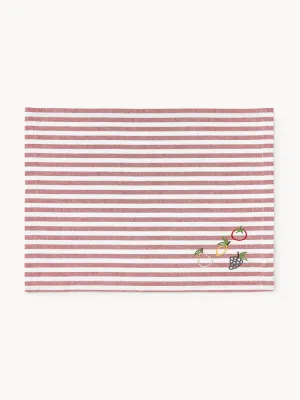 Westwing Collection Комплект подкладок с вышивкой Melony, 2 шт, Красный