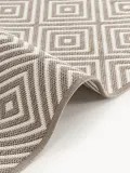 Westwing Collection Ковер уличный Reddy двусторонний с ромбовидным узором, дорожка 80х200 см, тауп и молочно-белый — фото 4