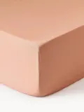 Westwing Collection Простыня на резинке Comfort из хлопкового сатина, пыльно-розовая, Ш 90 × Д 200 см, В 25 см, Пыльный розовый — фото 7