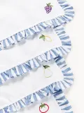 Westwing Collection Салфетка сервировочная Melony из хлопка с вышивкой и оборкой, 45х45 см, синяя — фото 3