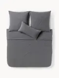 Westwing Collection Пододеяльник Debbie из перкали, Ш 135 × Д 200 см, Тёмный серый — фото 2