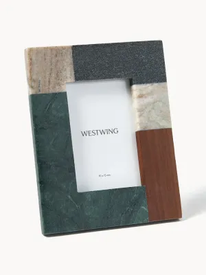 Westwing Collection Фоторамка Mauricio из мрамора и ореха с узором, два размера