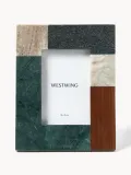Westwing Collection Фоторамка Mauricio из мрамора и ореха с узором, два размера — фото 4