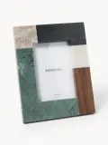 Westwing Collection Фоторамка Mauricio из мрамора и ореха с узором, два размера — фото 7