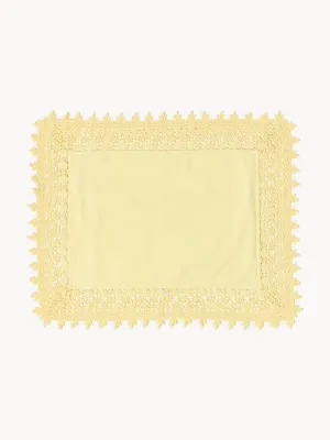 Westwing Collection Комплект подкладок с кружевом Flavia, 2 шт, Ш 45 × Д 50 см, Светлый жёлтый