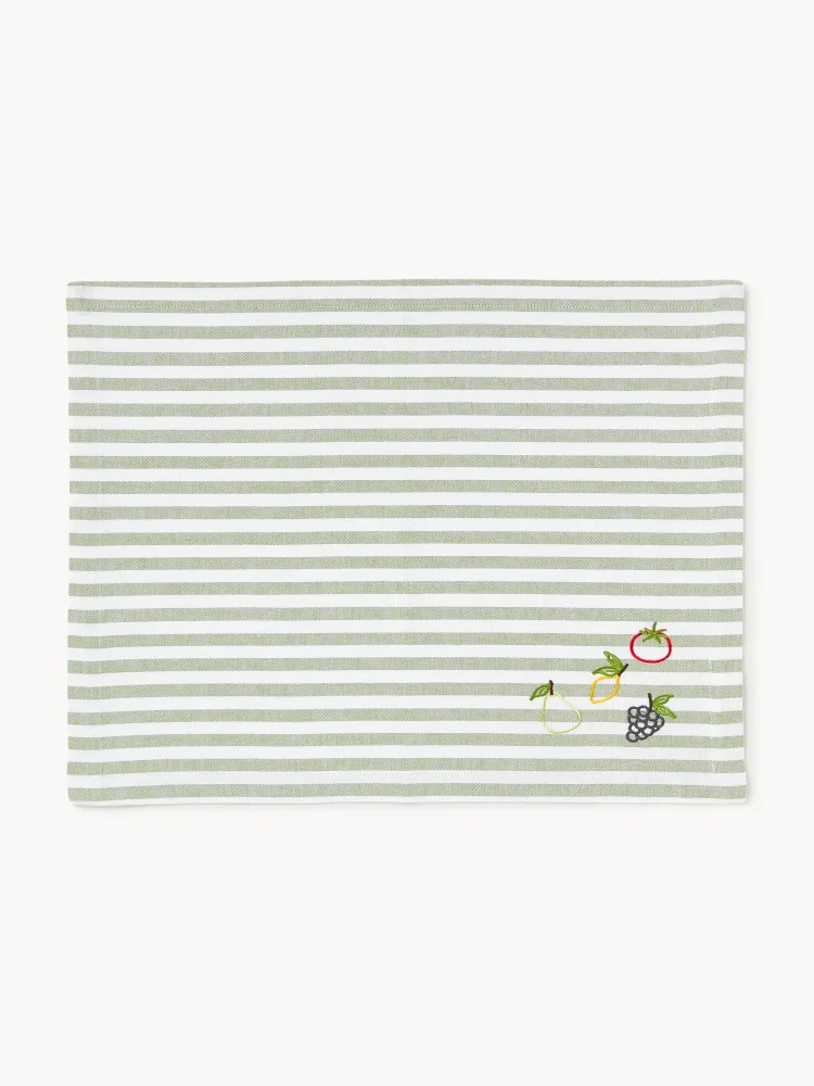 Westwing Collection Комплект подкладок с вышивкой Melony, 2 шт, Ш 40 × Д 50 см, Жёлтый