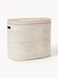 Westwing Collection Корзина для белья с крышкой Lurdes, Ш 55 × Г 35 см, Светлый бежевый — фото 1