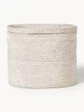 Westwing Collection Корзина для белья с крышкой Lurdes, Ш 55 × Г 35 см, Светлый бежевый — фото 4
