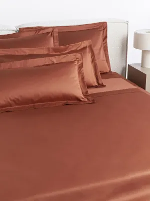 Westwing Collection Простыня Premium из хлопкового сатина, терракотовая