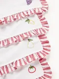 Westwing Collection Салфетка сервировочная Melony из хлопка с вышивкой и оборкой, 45х45 см, красная — фото 4