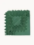 Westwing Collection Салфетка сервировочная Flavia из хлопка с кружевом, 45х45 см, тёмно-зелёная — фото 1