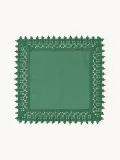 Westwing Collection Салфетка сервировочная Flavia из хлопка с кружевом, 45х45 см, тёмно-зелёная — фото 2