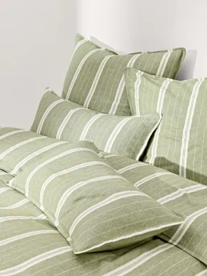 Westwing Collection Пододеяльник Belinda, Ш 135 × Д 200 см, Оливковый зелёный