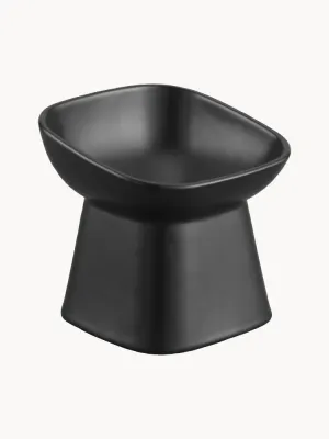 Yamazaki Миска для животных Tower из керамики с наклонной чашей, 12 x 12 x 12 см, чёрная