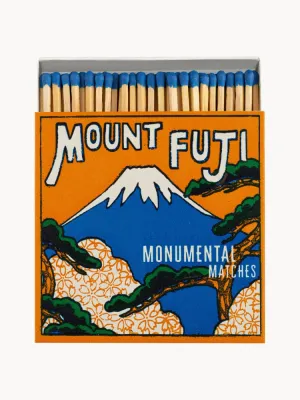 ARCHIVIST Спички из тополя в декоративной коробке Mount Fuji, 125 штук, коробка синяя с оранжевым, 11 см