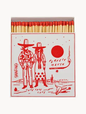 ARCHIVIST Спички декоративные A Cowboy’s Perfect Match в картонном коробке, 125 шт., 11х11х3 см, красный со светло-серым