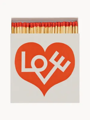 ARCHIVIST Спички декоративные Love в картонном коробке, 125 шт., 11х11х3 см, светло-серый с красным