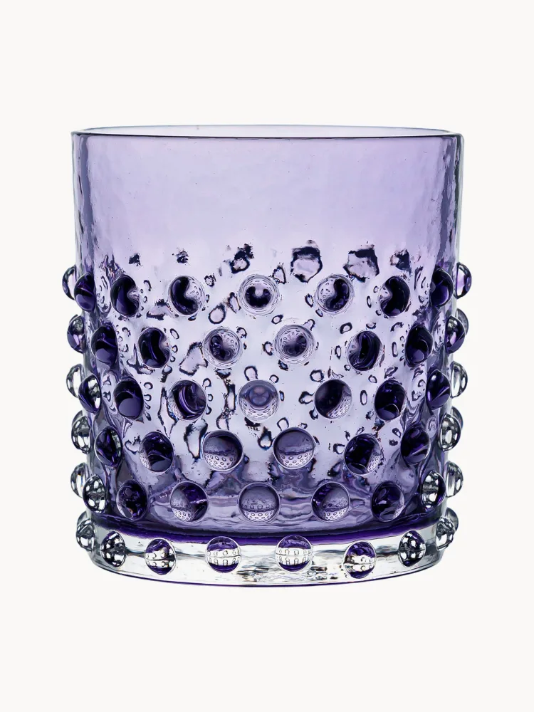 Anna von Lipa Набор стаканов Hobnail из выдувного стекла, 2 шт., 150 мл, сливовые