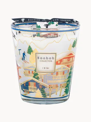 Ароматическая свеча Baobab I Love Ski, рисунок на стекле
