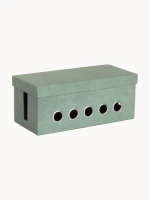 Bigso Box of Sweden Коробка для кабелей Cordy на 5 выводов, 30 x 14 см, Ш 30 × В 13 см, Шалфейный зелёный
