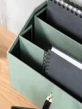 Bigso Box of Sweden Органайзер настольный Hector на 3 отделения, ширина 33 см, Ш 33 × В 23 см, Шалфейный зелёный — фото 4