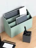 Bigso Box of Sweden Органайзер настольный Hector на 3 отделения, ширина 33 см, Ш 33 × В 23 см, Шалфейный зелёный — фото 5