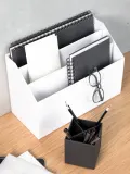 Bigso Box of Sweden Органайзер настольный Hector на 3 отделения, ширина 33 см, Ш 33 × В 23 см, Белый — фото 4