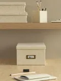 Bigso Box of Sweden Коробка для хранения Gustav II с крышкой, Ш 30 × В 15 см, Светлый бежевый — фото 7