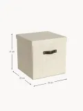 Bigso Box of Sweden Коробка для хранения Logan с крышкой и кожаной ручкой, Ш 32 × В 31 см, Светлый бежевый — фото 2