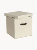Bigso Box of Sweden Коробка для хранения Logan с крышкой и кожаной ручкой, Ш 32 × В 31 см, Светлый бежевый — фото 4