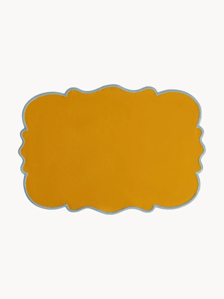 Bitossi Home Комплект салфеток под приборы из хлопка и льна Smerlo, 2 шт, 48x33 см, оранжевый/серебристый