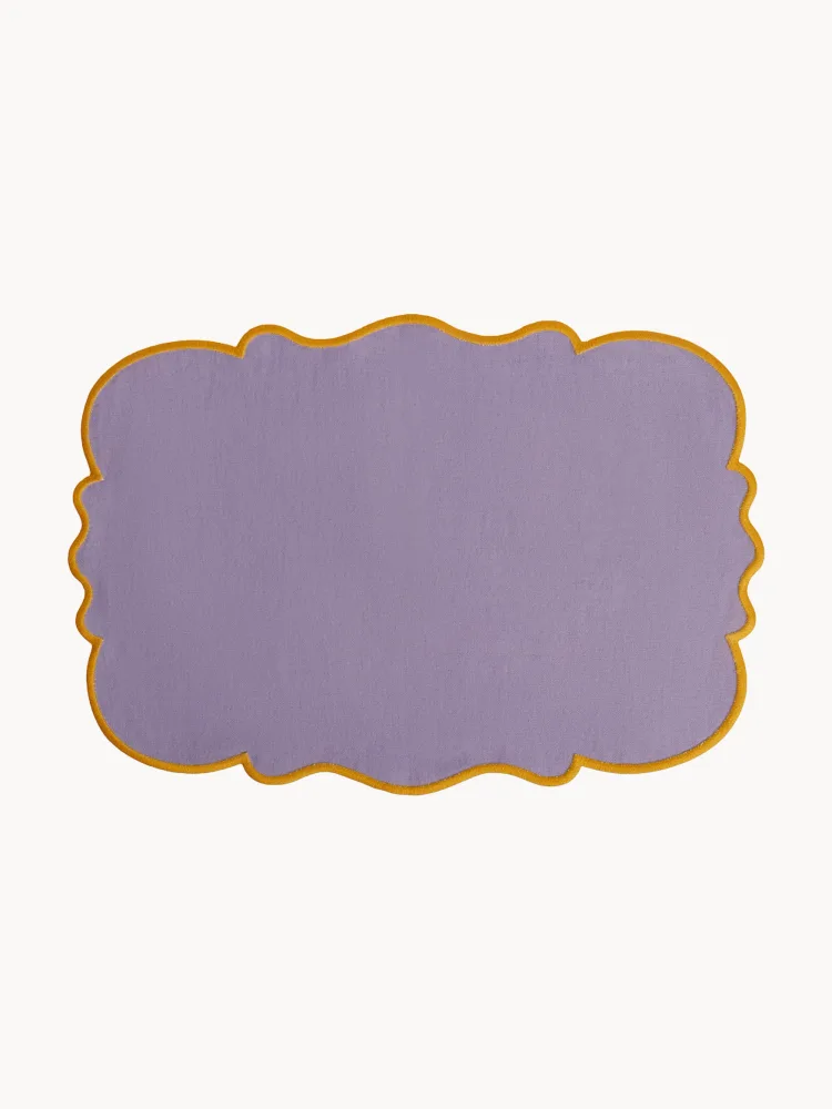 Bitossi Home Комплект салфеток под приборы из хлопка и льна Smerlo, 2 шт, 48x33 см, лавандовый/золотистый