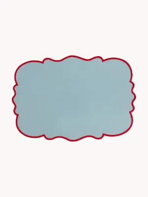 Bitossi Home Комплект салфеток под приборы из хлопка и льна Smerlo, 2 шт, 48x33 см, светло-синий/красный