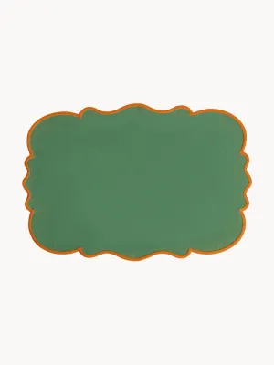 Bitossi Home Комплект салфеток под приборы из хлопка и льна Smerlo, 2 шт, 48x33 см, зелёный/золотистый