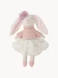 Мягкая игрушка Bloomingville Mini Milly, зайчик с сумочкой и одеждой, 6 предметов, 14 см, белый с розовым — фото 2
