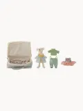 Bloomingville Mini Кукла Лара текстильная с сумкой и одеждой, набор 6 предметов, высота куклы 14 см, молочно-белая с голубым — фото 1