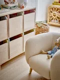 Bloomingville Mini Кукла Лара текстильная с сумкой и одеждой, набор 6 предметов, высота куклы 14 см, молочно-белая с голубым — фото 5