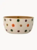 Bloomingville Mini Миска детская Addy из каменной керамики с ручной росписью цветов, 360 мл, диаметр 12 см, молочно-белая — фото 1